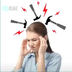 A pessoa sente como se tivesse um martelo na cabeça.