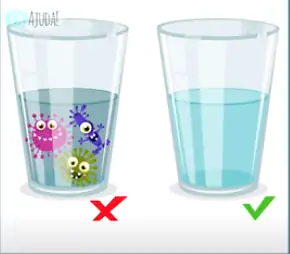 Não tome água se a fonte não for confiável.